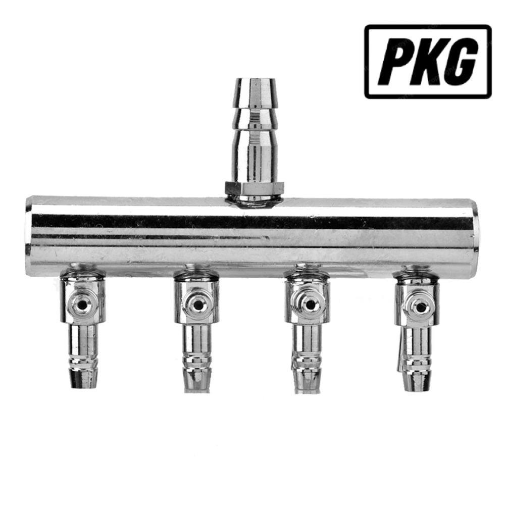 REPKG Aquarium Air Valve, 8 มม.เปิด 4 มม. 4 Way Air Flow Valve, Flow Control 2 Way T รูปสแตนเลส Gang