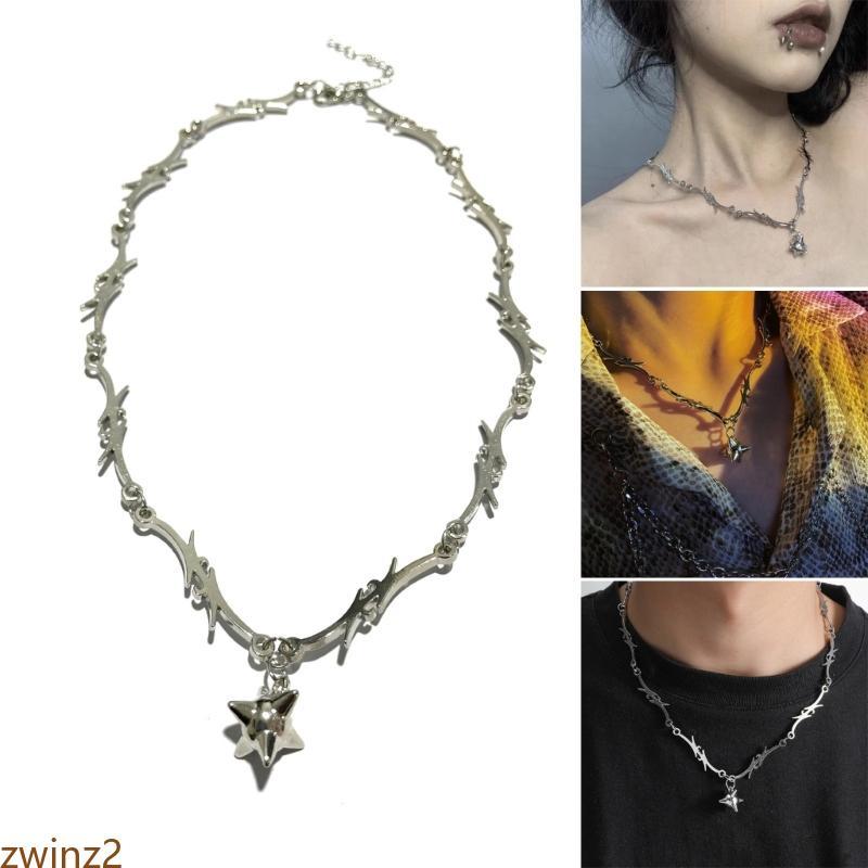 Zwinz2 Unisex Star Collar สร้อยคอ Grunge Egirl Choker สร้อยคอผู้หญิงผู้ชายเครื่องประดับ