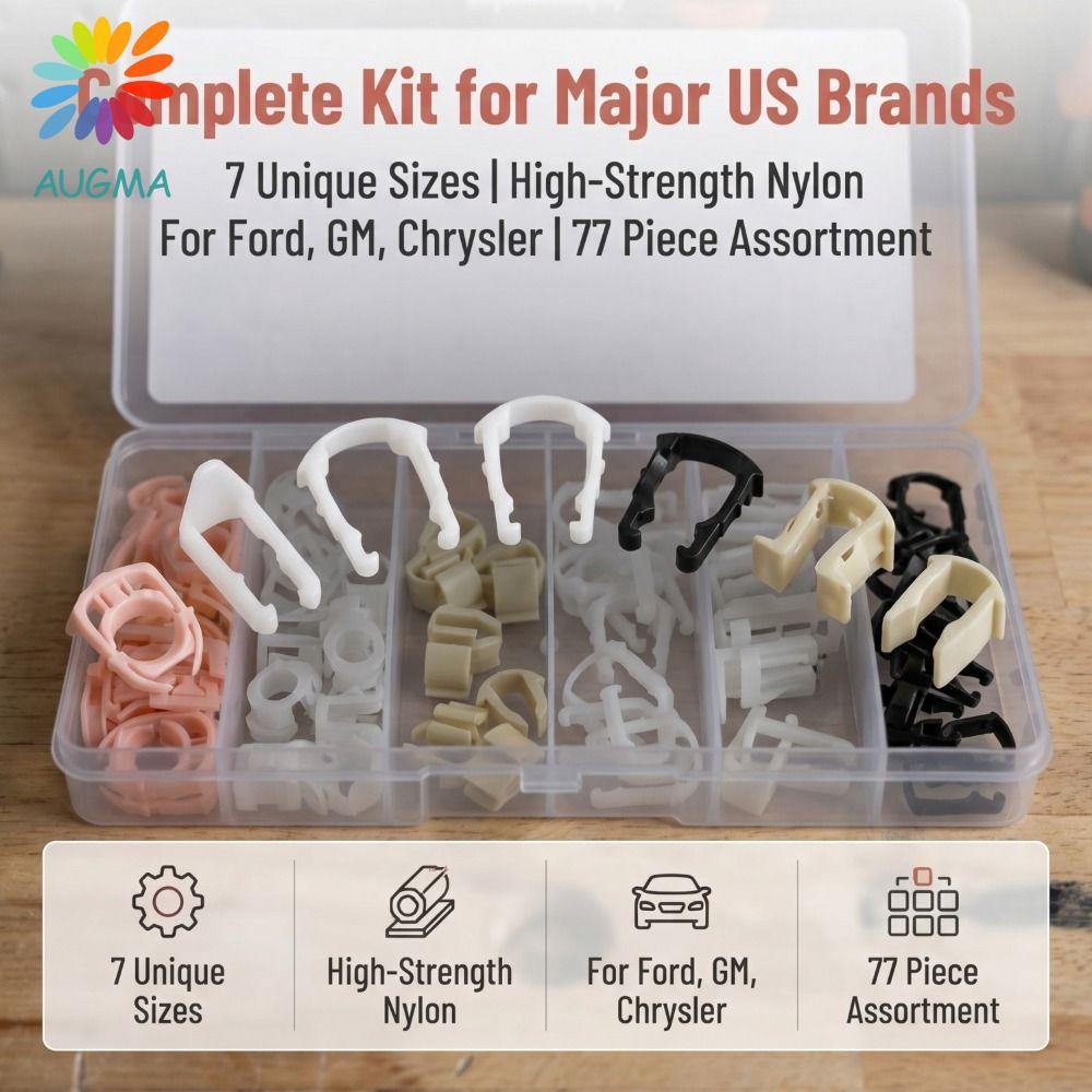 AUGMA Fuel Line Retainer Clip Kit, การออกแบบแบบใช้ซ้ําได้พลาสติก Fuel Line Retainer Clip Assortment,