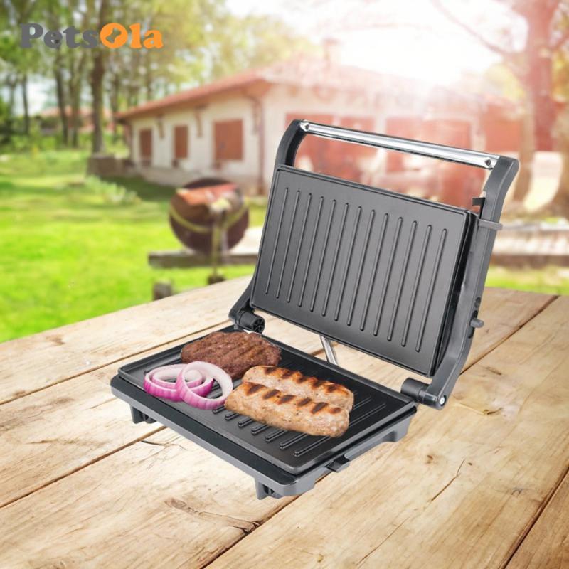 [Koolsoo2] เครื่องทําแซนวิชไฟฟ้า Panini Grill Nonstick เครื่องทําอาหารเช้าวัสดุเหล็กความร้อนสองด้านท