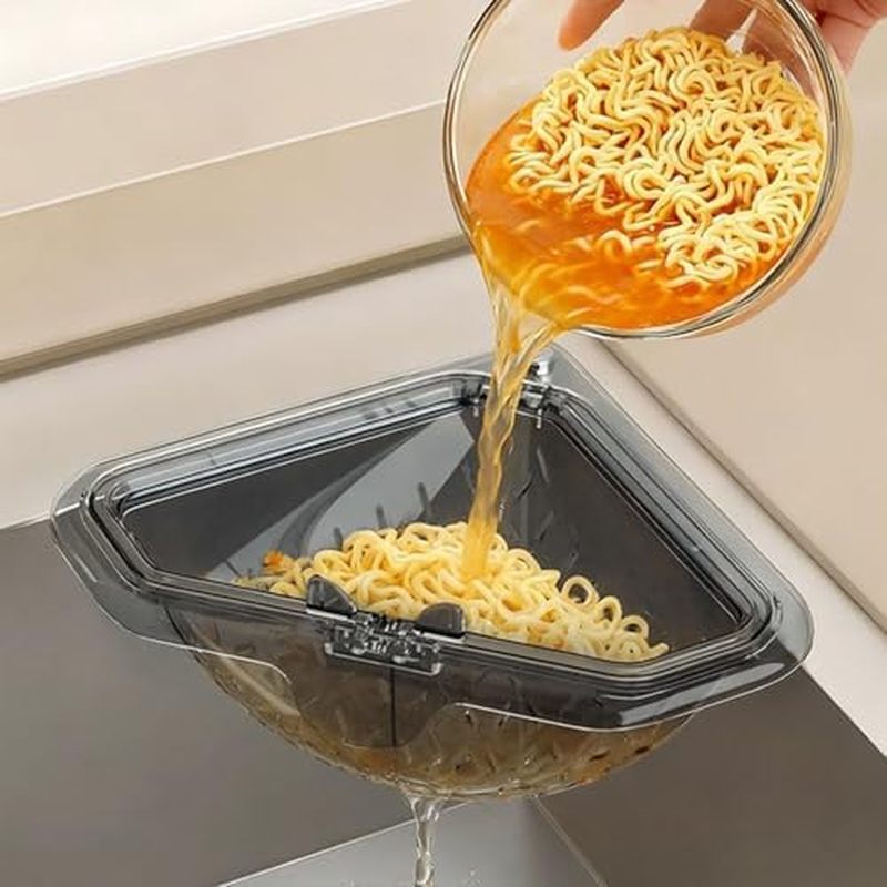 Magnetic Sink Strainer Basket, Triangle Sink Drainer Basket for Food Strainer or Storage Rack