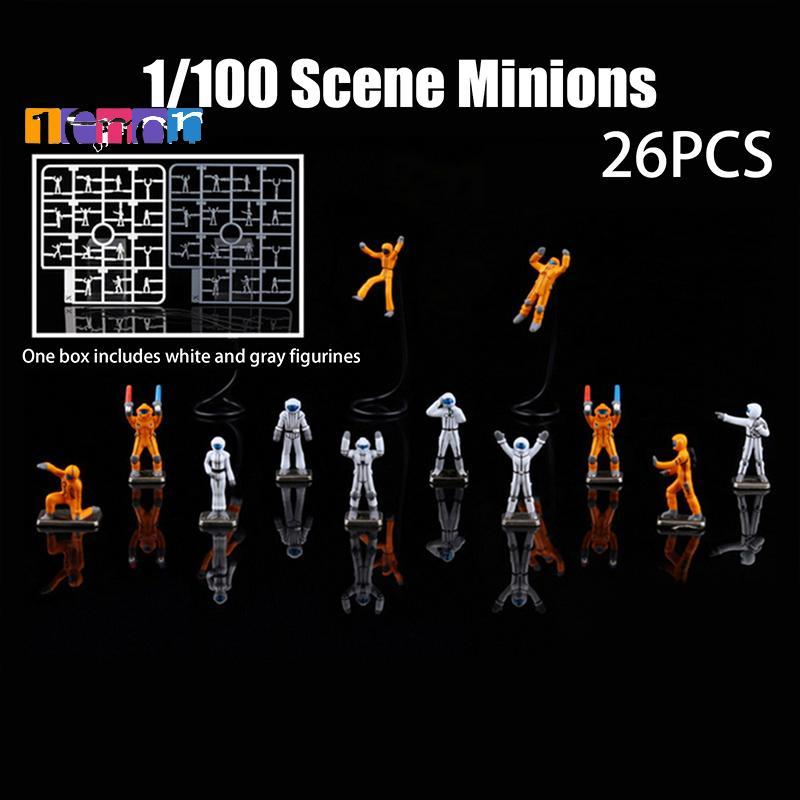 [Lemon] 26 ชิ้น 1/100 Scale Miniature People รุ่น Gnaku ทหารประกอบรุ่นฉากอาคารตัวเลขสําหรับ Modelling Hobby DIY อุปกรณ์เสริมใหม่