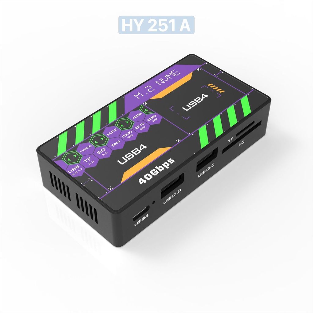 40Gbps Docking Station กล่องฮาร์ดดิสก์ Lightning 3/4 ใช้งานร่วมกับ Turbo Fan Cooling ความเร็วสูงอ่าน
