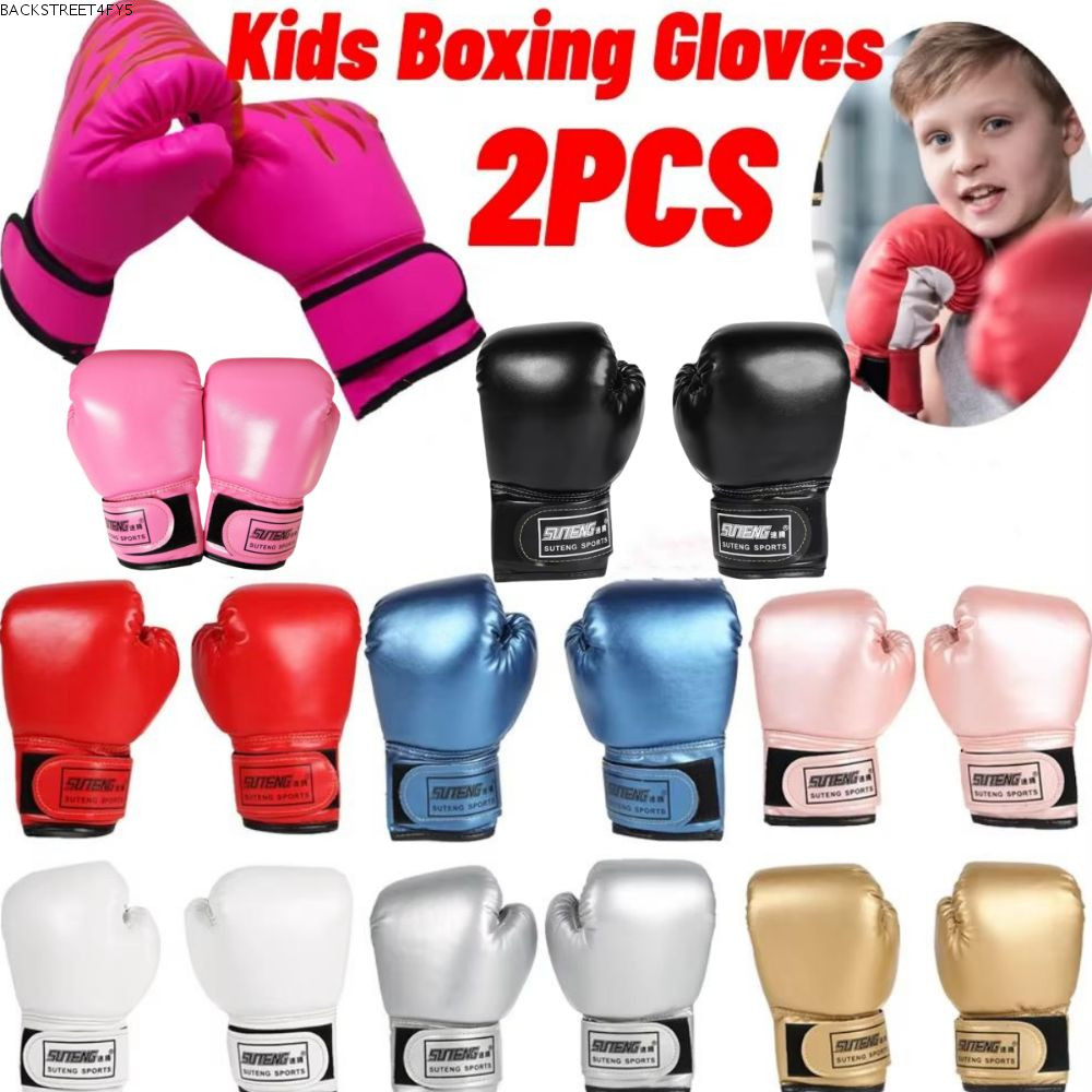 BACKSTAGEEET4FC3 2pcs นวมชกมวยเด็ก, Punching Bag Professional MMA Fighting Gloves, ของขวัญเด็กหนัง P