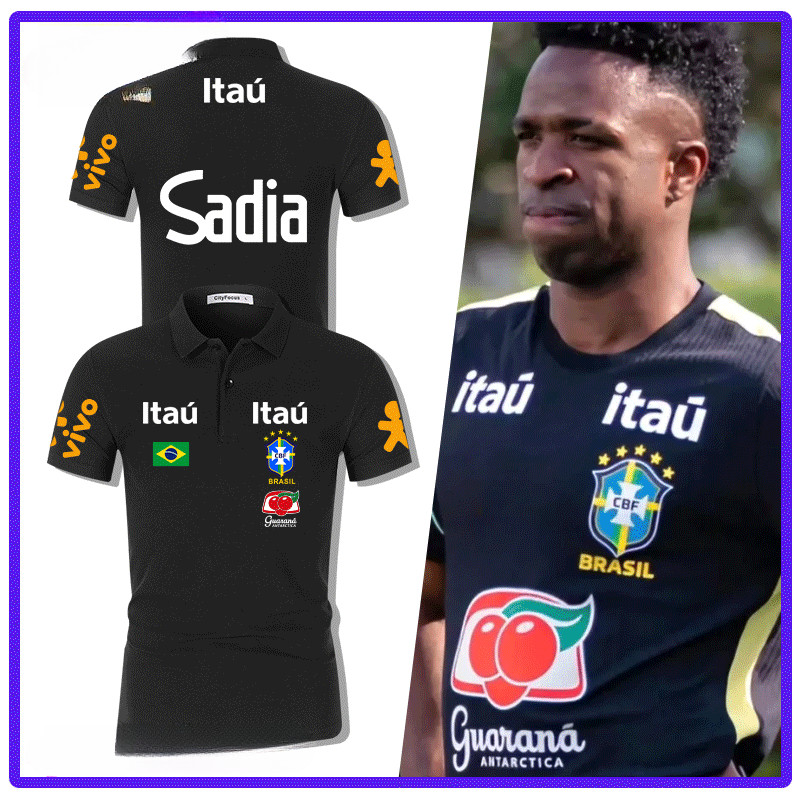 Brazil Football Team Ancelotti Neymar 2026 World Cup Polo Shirt Cotton Training Tee Unisex เสื้อโปโล