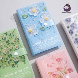 สมุดออมเงิน 100ซอง แบบกันน้ำ Mini Binder ช่องใส่เงินครบ พกพาสะดวก ลายดอกไม้ ใช้งานซ้ำได้ จัดเก็บเป็นระเบียบ