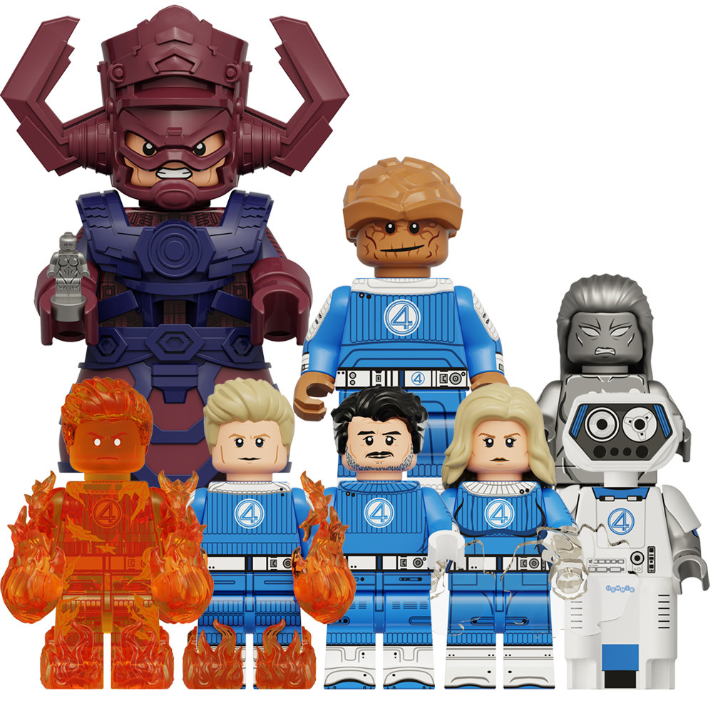 Heroes ตัวเลข Silver Surfer Galactus มนุษย์ไฟฉาย Herbie Mister Fantastic Block ของเล่นเด็ก