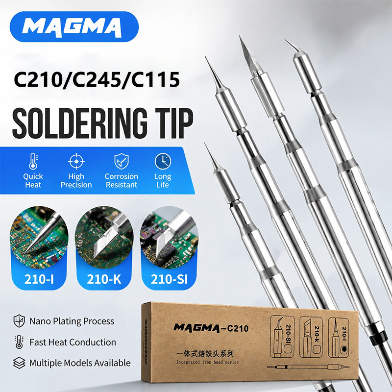 MAGMA C115/C210/C245 หัวแร้งเคล็ดลับตะกั่วฟรีความร้อน Core ใช้งานร่วมกับ JBC Aifen Sugon Aixun สถานี