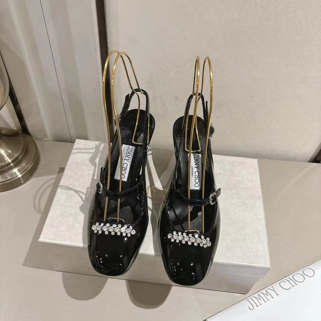2025.8.14-7 ซม. ส้น Chou Yangjie Jimmy Choo JC รองเท้าส้นสูง