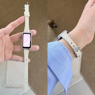 สายหนังสําหรับ Huawei Band 11 10 9 8 สร้อยข้อมือหรูหราสําหรับนาฬิกา Huawei Fit 5 5pro Fit3 2 สายรัดข้อมือทดแทน