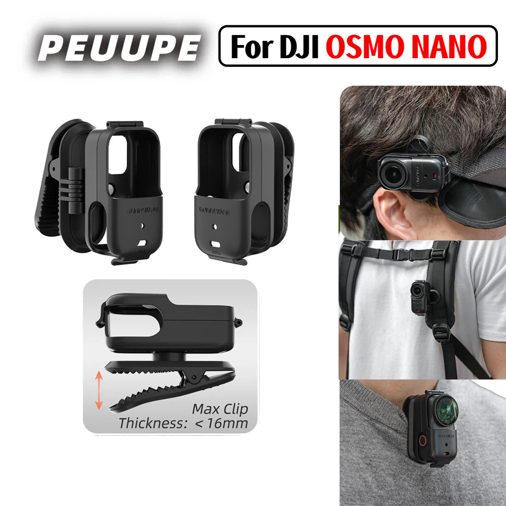 สําหรับคลิปกระเป๋าเป้สะพายหลัง DJI Osmo Nano/ข้างหมวก/เสื้อผ้า 360°แนวนอนแนวตั้งยิงอัพเกรดกระเป๋าเป้สะพายหลังคลิป ขว้าง 90°Flip Quick Release คลิปจระเข้อุปกรณ์เสริมกล้อง