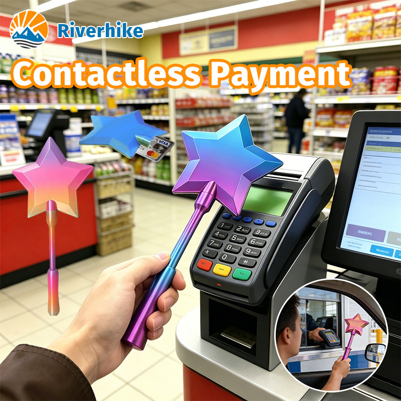  3D Printed Wand Tap to Pay ผู้ถือบัตรเครดิต Contactless Payment ของขวัญแบบพกพาพิมพ์ไม้กายสิทธิ์การชําระเงินบัตรเครดิต