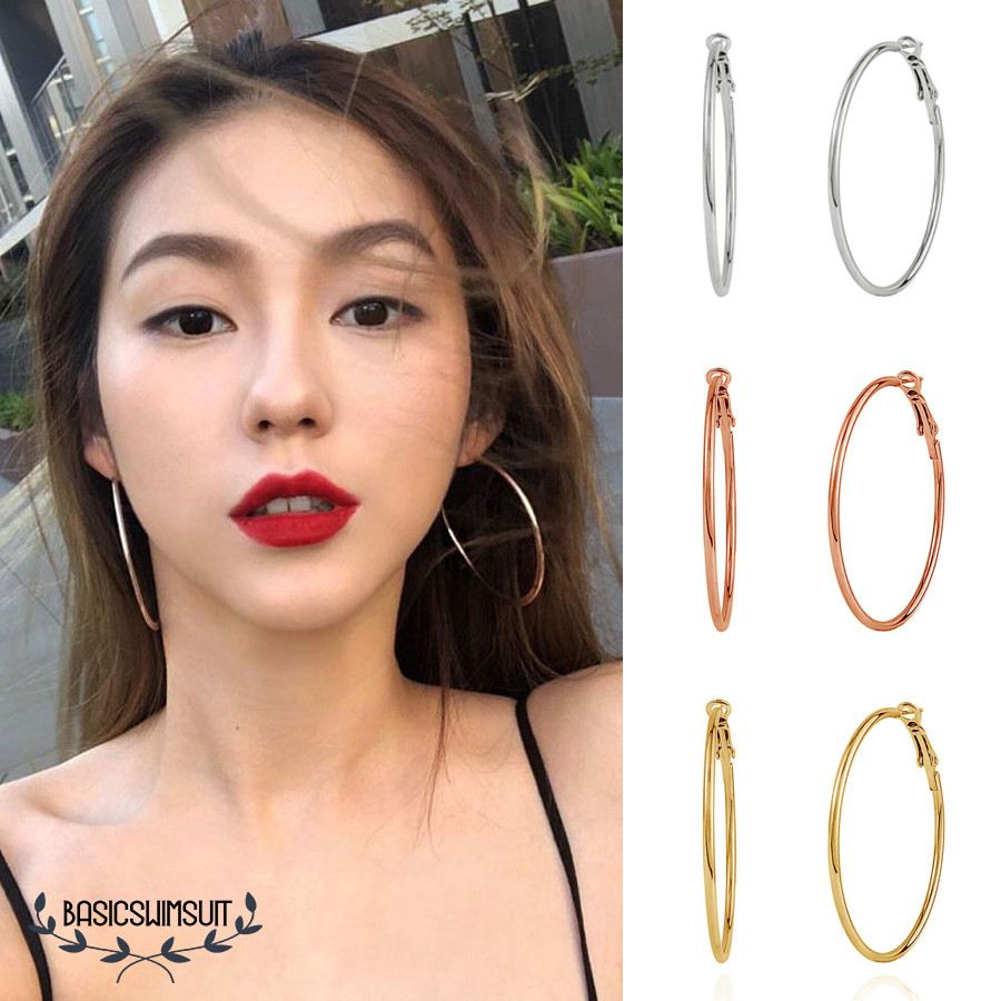🧡Basic swimsuit💛 ใหม่ ต่างหูห่วง ต่างหูเงิน เกาหลี แฟชั่น มีหลายขนาดให้เลือก ส่งเร็ว