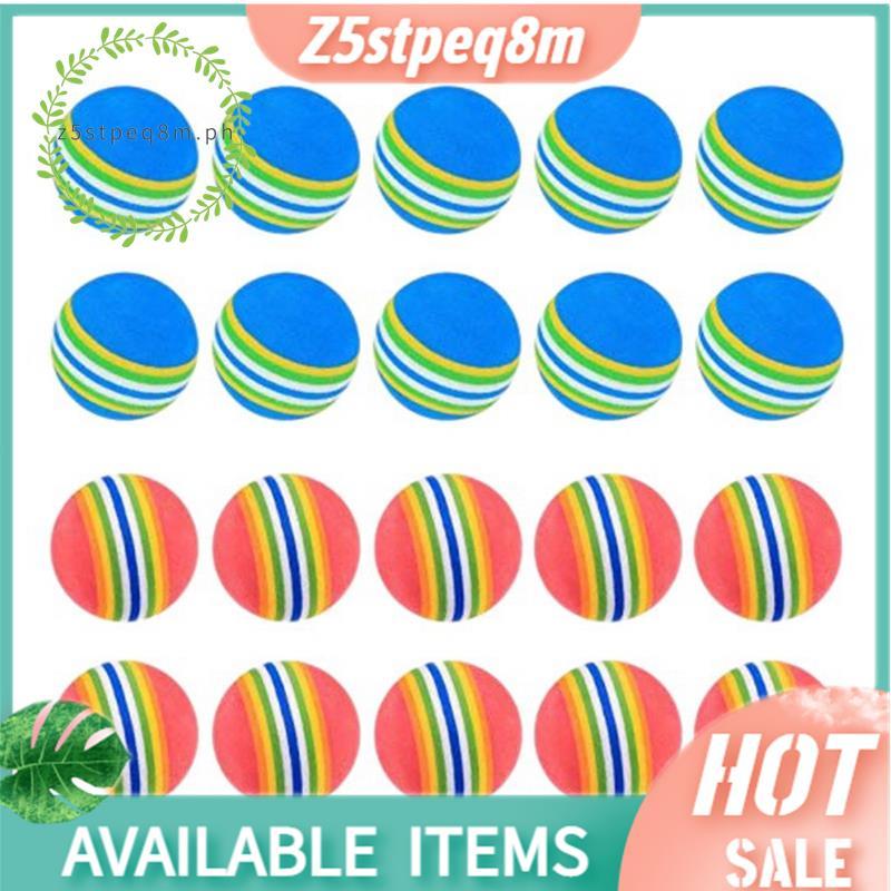 20 ชิ้นลูกกอล์ฟSoft Foam Garden Golf Balls Practice Golf Balls ฟองน้ํา Rainbow Golf Balls สําหรับในร