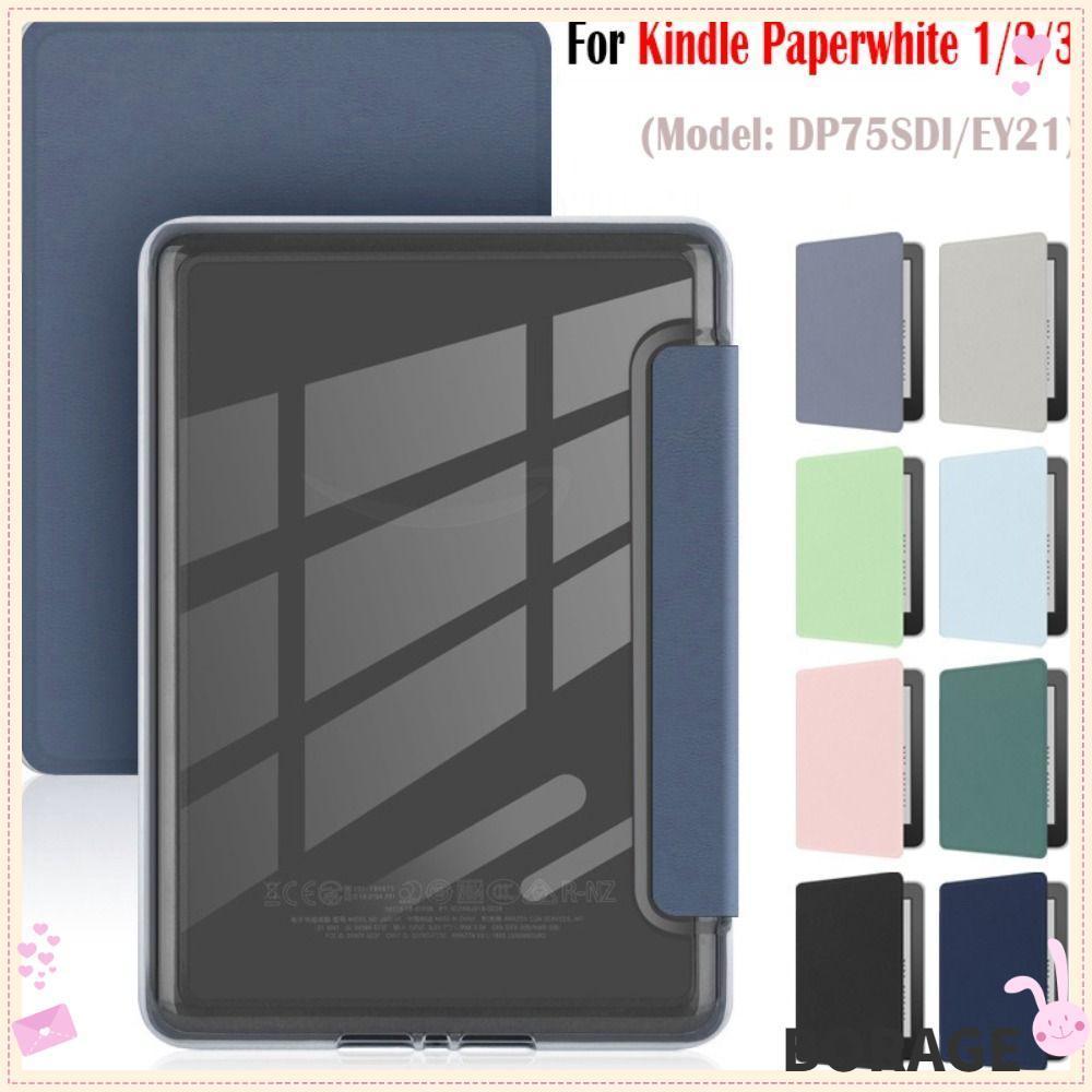 BORAG DP75SDI ฝาครอบอัจฉริยะ, กันกระแทกทนต่อการสึกหรอ 6 นิ้ว e-Reader, อะคริลิคกลับหนัง Auto Wake/Sleep Folio Funda สําหรับ Kindle Paperwhite 1/2/3