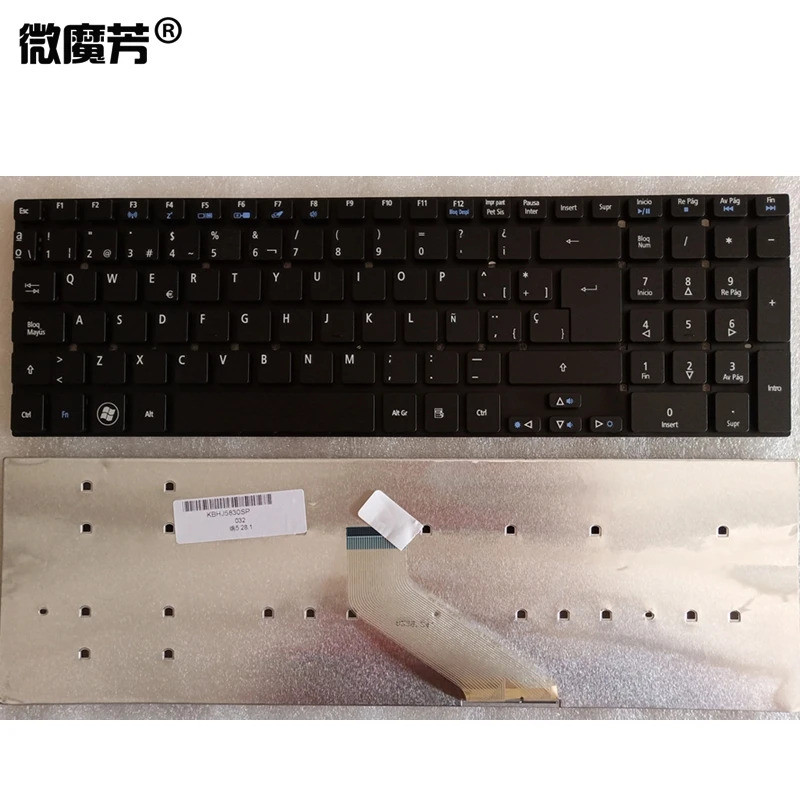 ใหม่แป้นพิมพ์สเปนสําหรับ Acer Aspire E5-521 E5-521G E5-511 E5-511G E5-571 E5-571 E5-571G e5-571g-59v