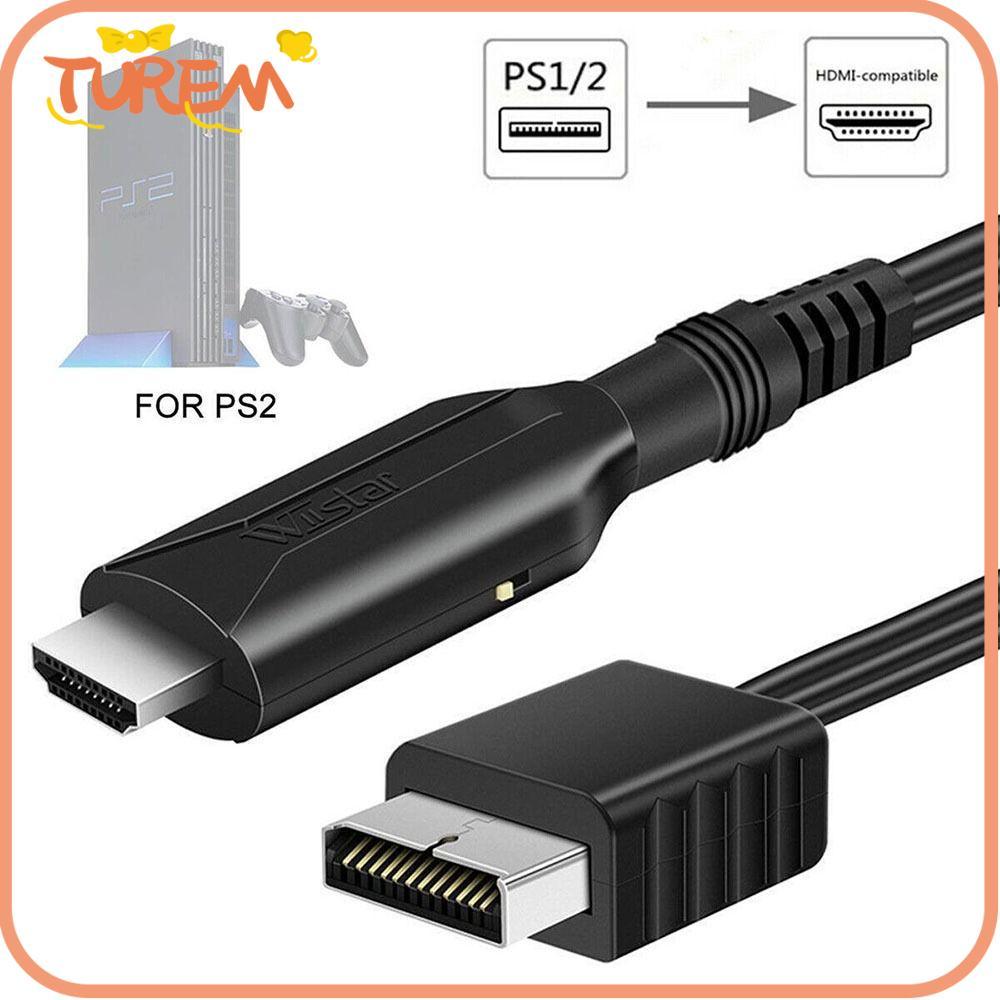 TUREM PS2 เป็นอะแดปเตอร์ HDMI สาย HDMI Full HD ตัวแปลง HD PS2/PS1 ถึง HDMI