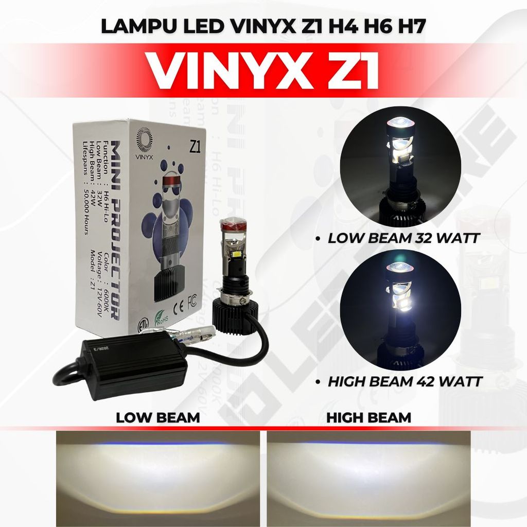 Vinyx Z1 ไฟหน้า LED H6 H4 H7 6000K H6 H7 H4 Z1 VIinyx Plus Fan I1211