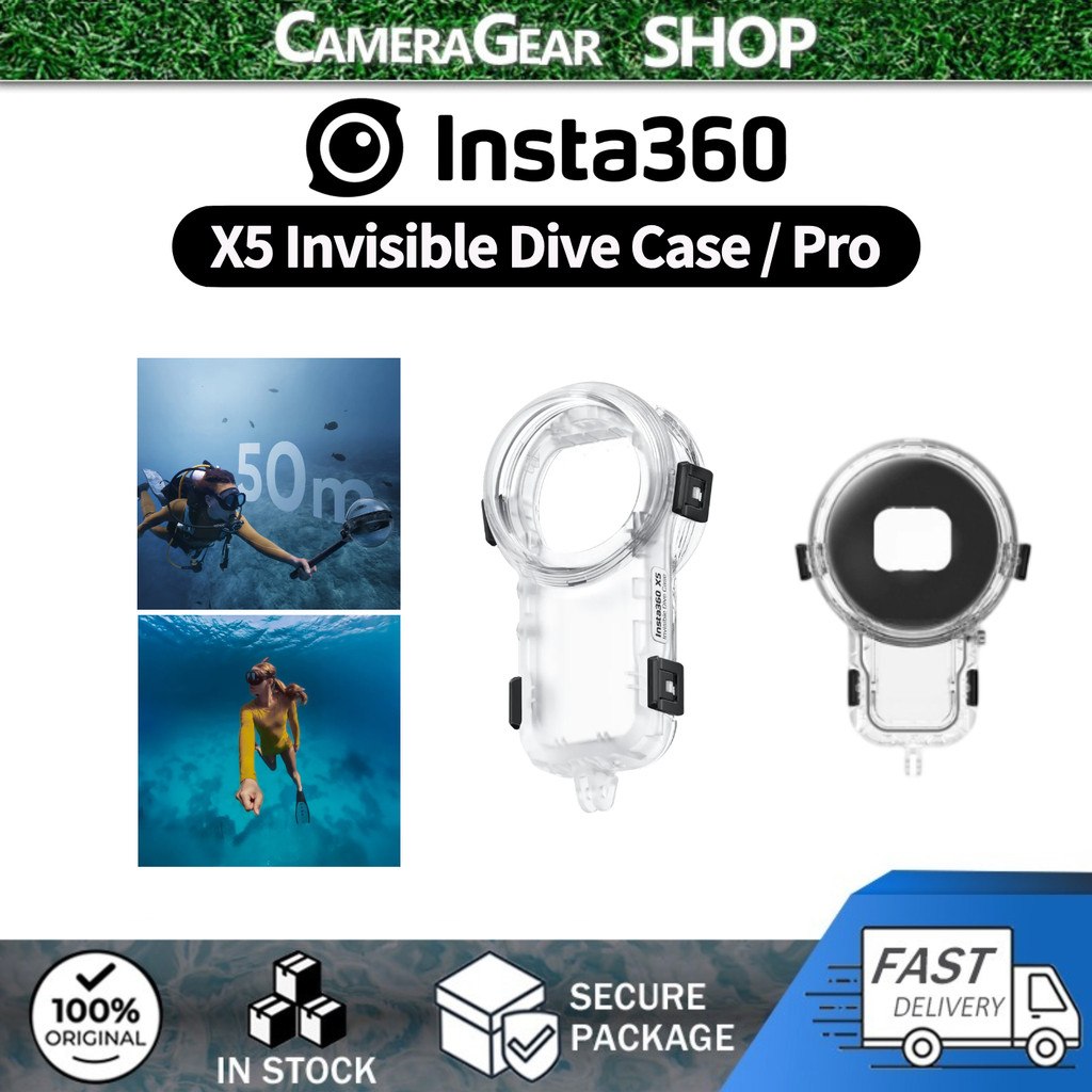 Insta360 X5 เคสดําน้ําที่มองไม่เห็น Pro สําหรับอุปกรณ์เสริม Insta360 X5