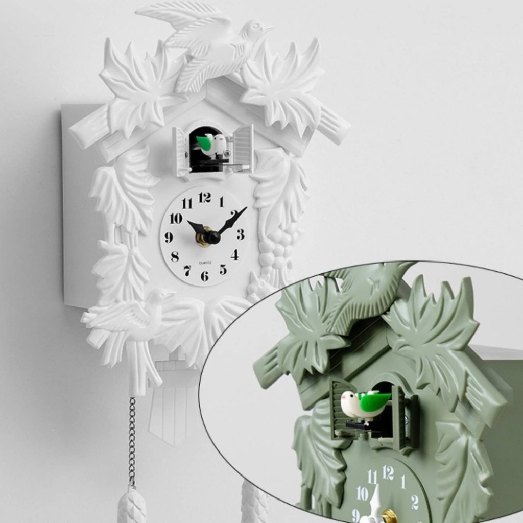 Pinecone Pendulum Cuckoo Timepiece Noiseless Movement Retro Cuckoo Wall Timepiece สําหรับห้องนั่งเล่