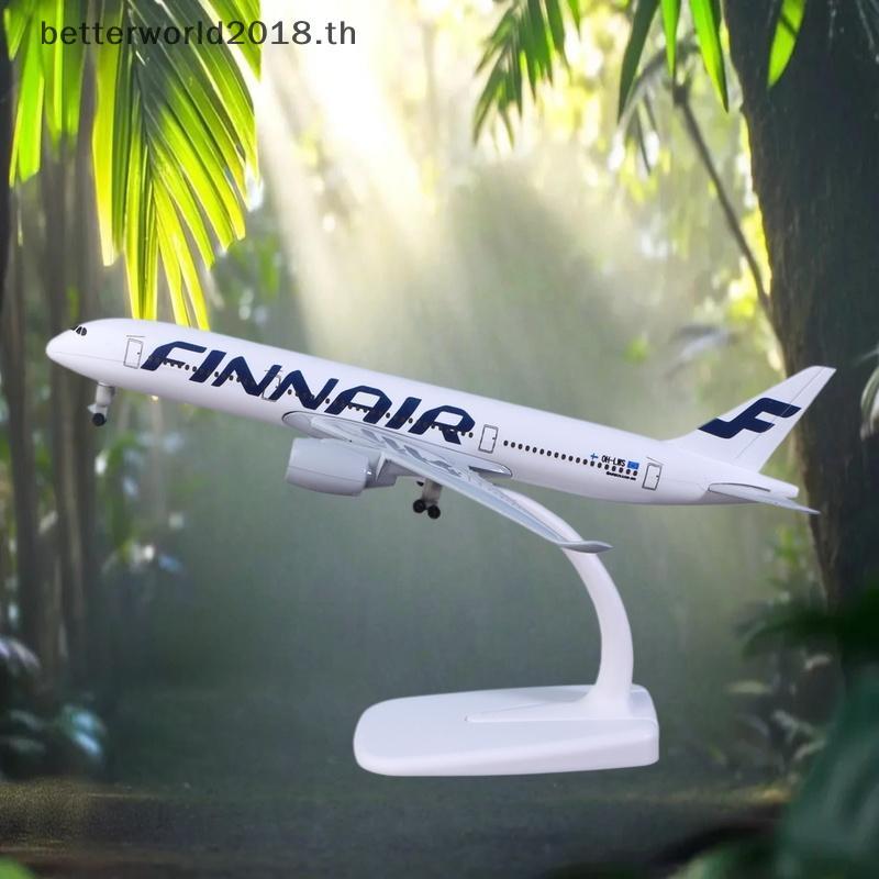 [bet] 1 ชุดโลหะผสมโลหะเครื่องบินDiecastล้อ 20 ซม.A350 Finnairชุดเครื่องบินAirbus 350 ฟินแลนด์เครื่อง