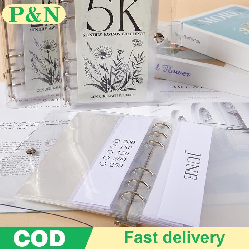 [P&N] 2024 12 เดือนซองจดหมายประหยัดเงินท้าทายง่ายและวิธีตลกเพื่อบันทึก 2.5K/5K/10K Budget Planner En