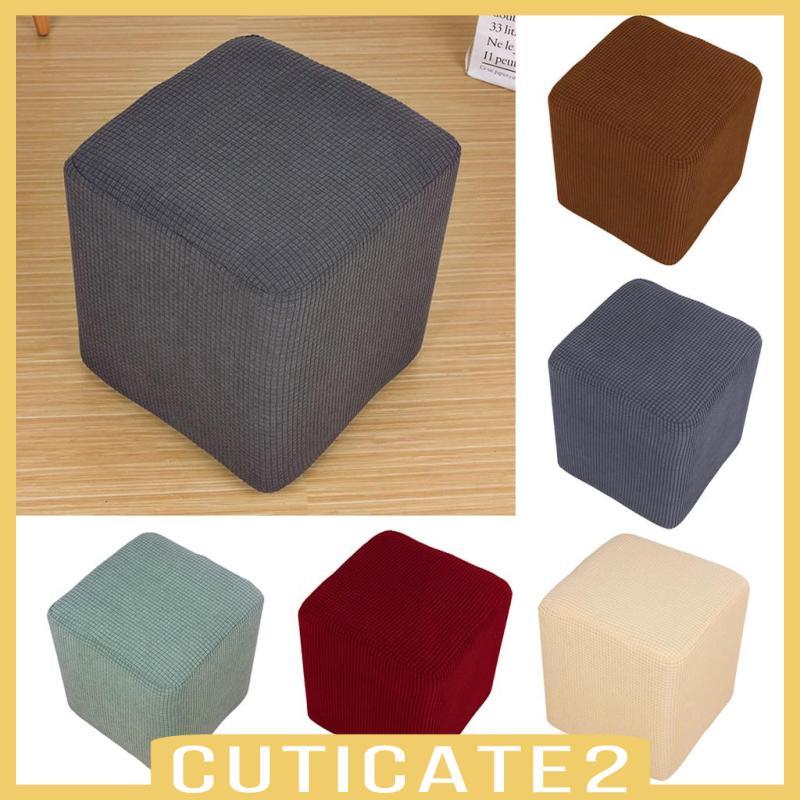 [Cuticate2] Stretch Ottoman Cover Ottoman Slipcovers สี่เหลี่ยมผืนผ้าสตูลเท้ายืดครอบคลุมออตโตมัน Foo