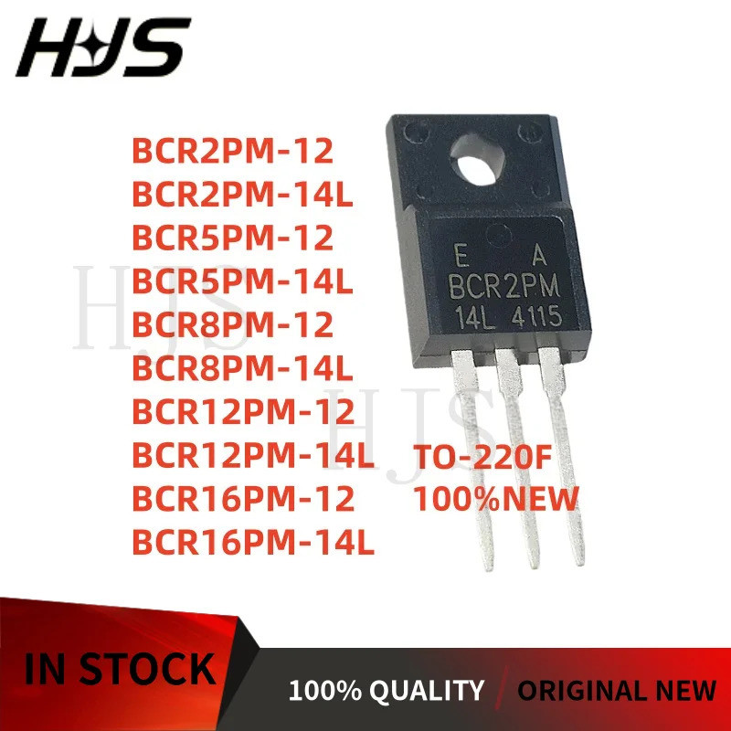 10PCS TO-220F ใหม่ BCR2PM-12 BCR2PM-14L BCR5PM-12 BCR5PM-14L BCR8PM-12 BCR8PM-14L BCR12PM-12 BCR12PM