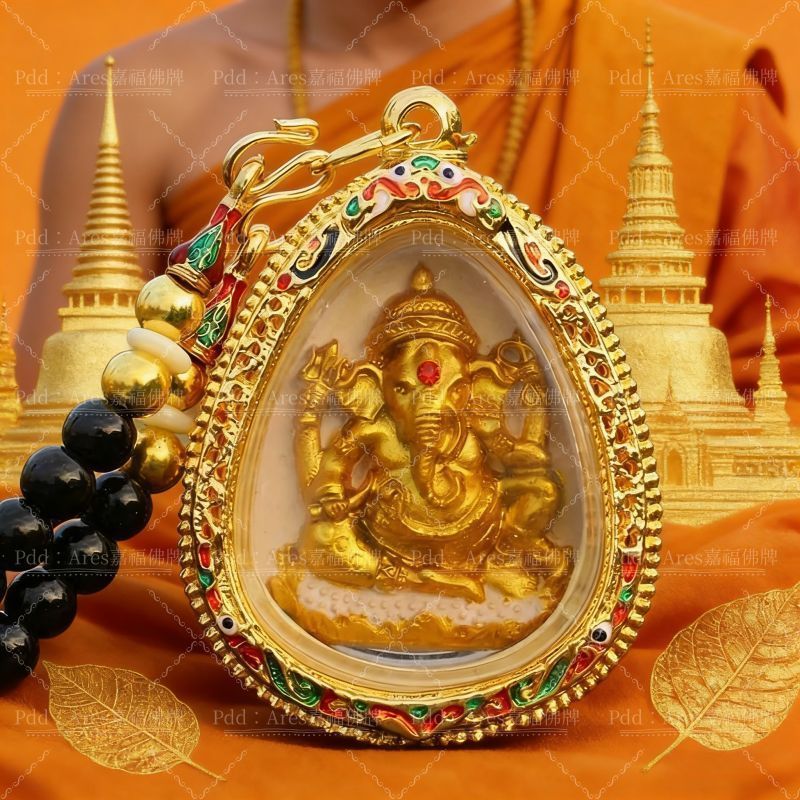 T Thailand Amulet Thailand ลักษณะเฉพาะ LP Pae Elephant God Amulet สร้อยคอจี้ 4.25 ge