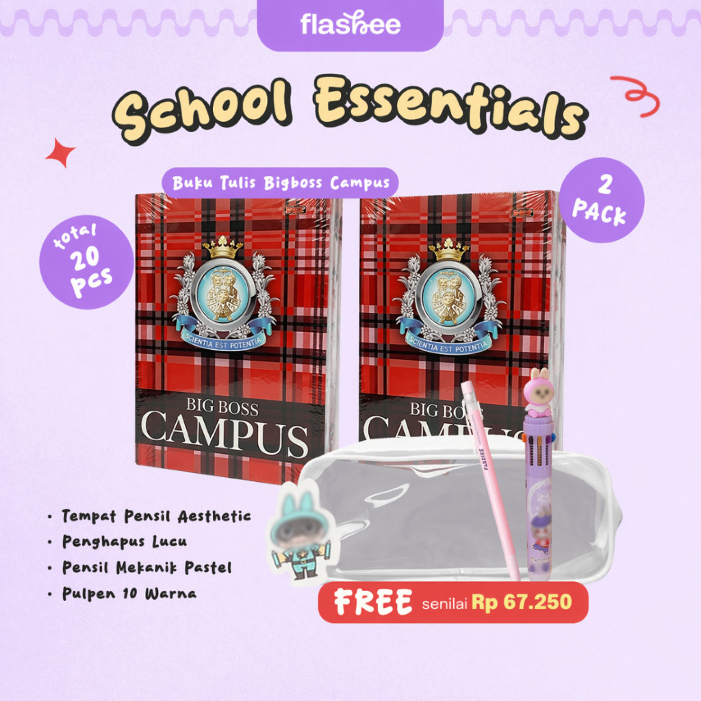 Flashee Big Boss Brand B5 Campus Notebook 1 แพ็ค มี 50 แผ่น หนังสือโรงเรียน