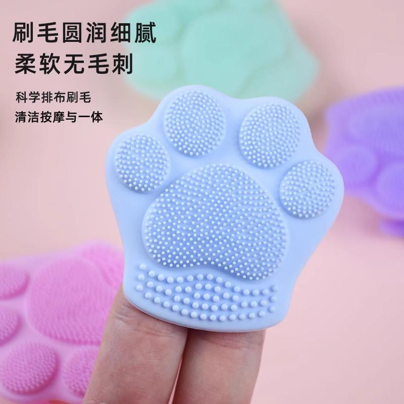 去胶猫笼春秋冬季新款热卖ง中 สีดําหัวซิลิโคนที่แข็งแกร่งแบบพกพาล้างทําความสะอาดได้หัวน่ารักซิลิโคน Cat Claw Face B