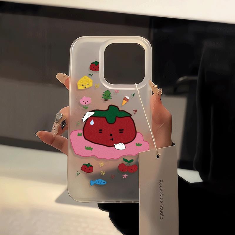 Tomato Flappy Stack สําหรับ iPhone 17pro iPhone 16/15 Skin Sense Frosting Case