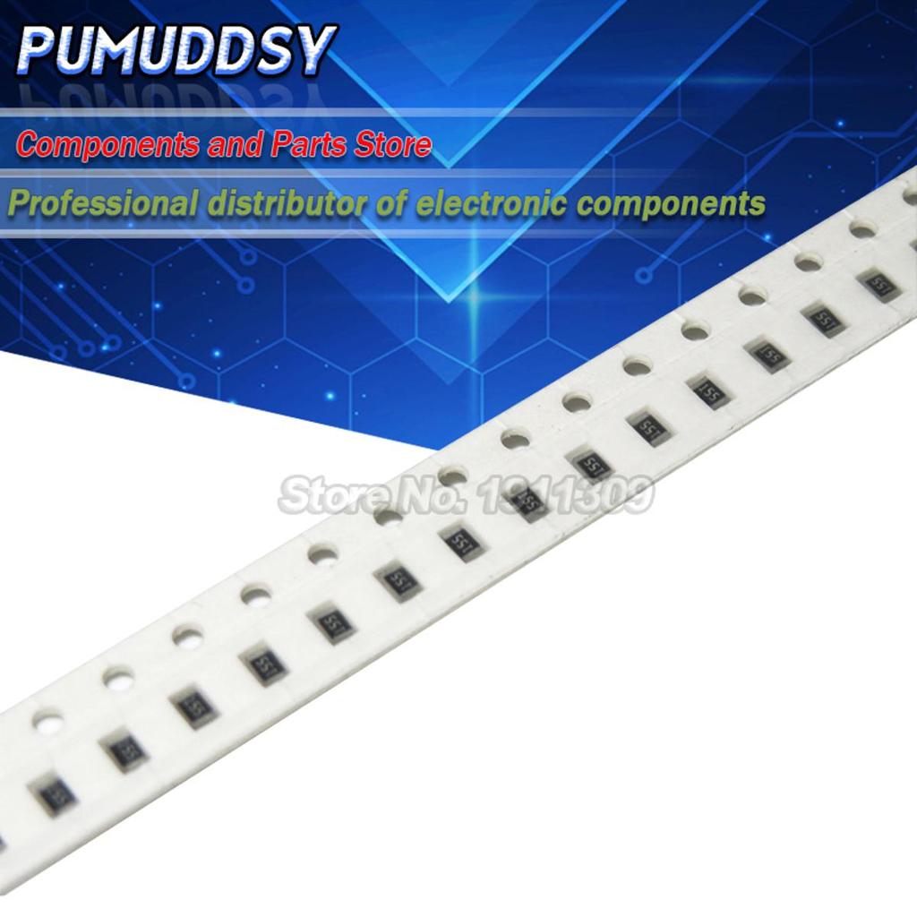 300PCS 1% 0805 ตัวต้านทาน SMD 0R ~ 10M 1/8W 0 0.1 1 10 100 150 220 330 โอห์ม K 2.2K K 100K 0R 10R 10