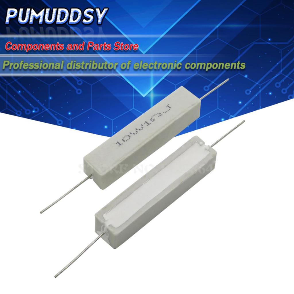 10PCS 10W ตัวต้านทานซีเมนต์ 10 15 20 25 โอห์ม 10R 15R 20R 25R