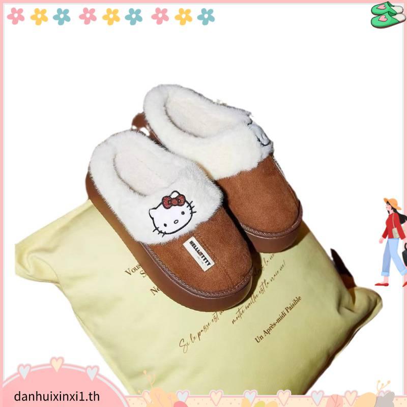 (Pre-order) Gukoo x Hello Kitty slipper  รองเท้าขนนุ่ม 🐱🍒