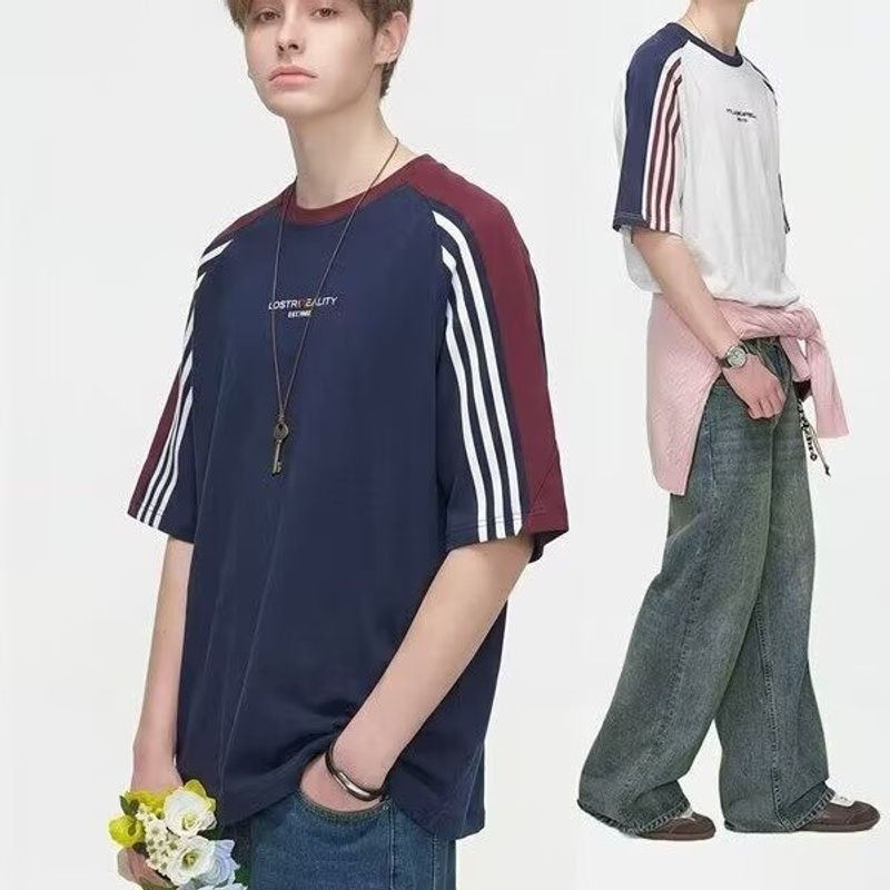 เสื้อยืดแขนสั้นปักลายสไตล์แฟชั่น