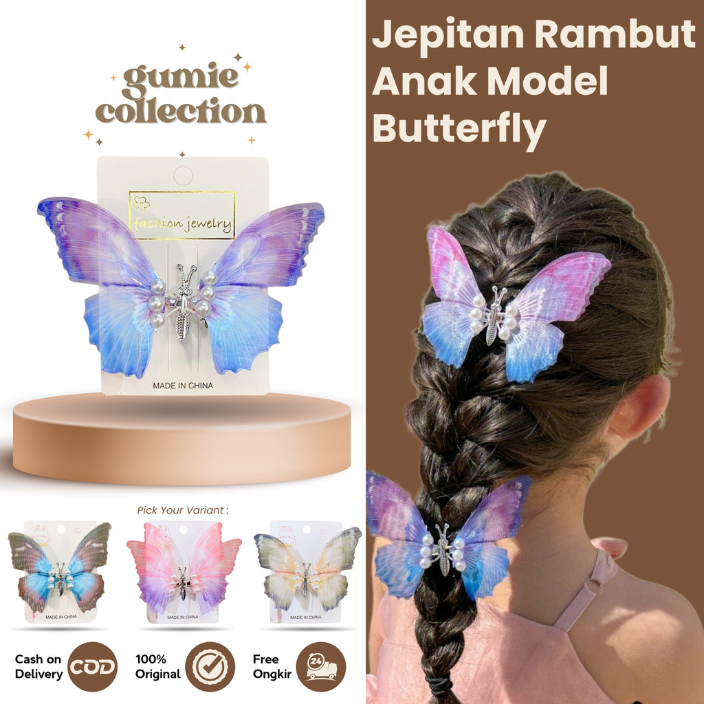 GC - กิ๊บติดผมสไตล์เกาหลี FASHION BUTTERFLY / เครื่องประดับผมผีเสื้อ