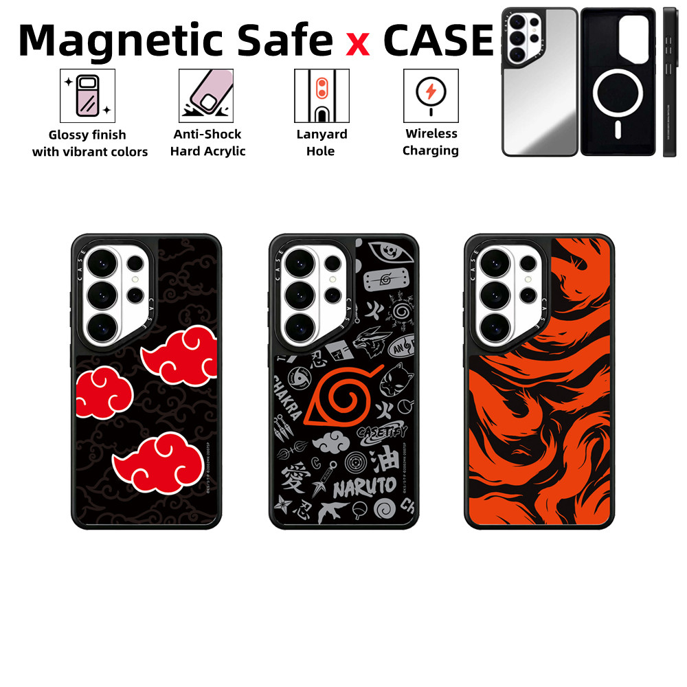 Samsung Galaxy S26 S25 S24 S23 S22 Ultra Plus เคสโทรศัพท์NARUTOCASE กระจกแม่เหล็กปลอดภัยปลอกกันกระแทกความต้านทานฝาครอบป้องกัน