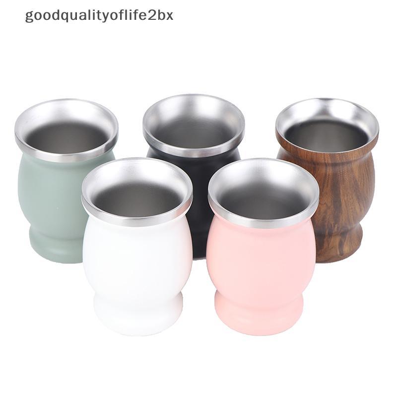 [ใหม่] Yerba Mate Cup 304 Stainless Steel 8oz Argentine Yerba Mate Gourd With illas [TH]