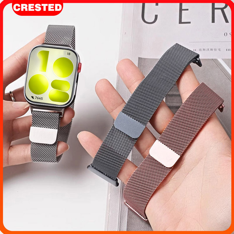 Milanese Loop Strap สำหรับHuawei Watch Fit 5 4 3 / 5 Pro / 4 Pro โลหะสแตนเลสอุปกรณ์เสริมวงแม่เหล็กสำหรับ Smartwatch H