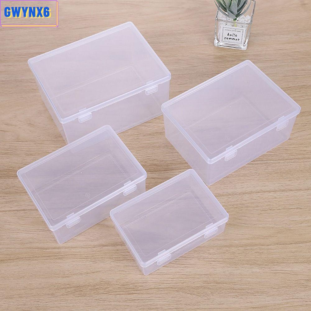 GWYNX6 1 ชิ้นพลิกกล่อง,หนาสี่เหลี่ยมผืนผ้ากล่องเก็บ,กันฝุ่นโปร่งใสแบบพกพาขนาดเล็กขนาดกลางขนาดใหญ่พลาสติกสําหรับยาเครื่องประดับต่างหูเครื่องสําอาง