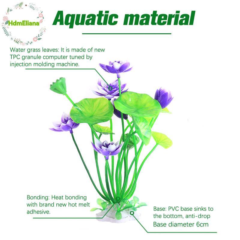 HdmEliana Aquarium ประดิษฐ์ Lotus พืชตกแต่งถังปลาภูมิทัศน์น้ําหญ้าเครื่องประดับน้ําจําลองดอกไม้พืชอุปกรณ์ TH