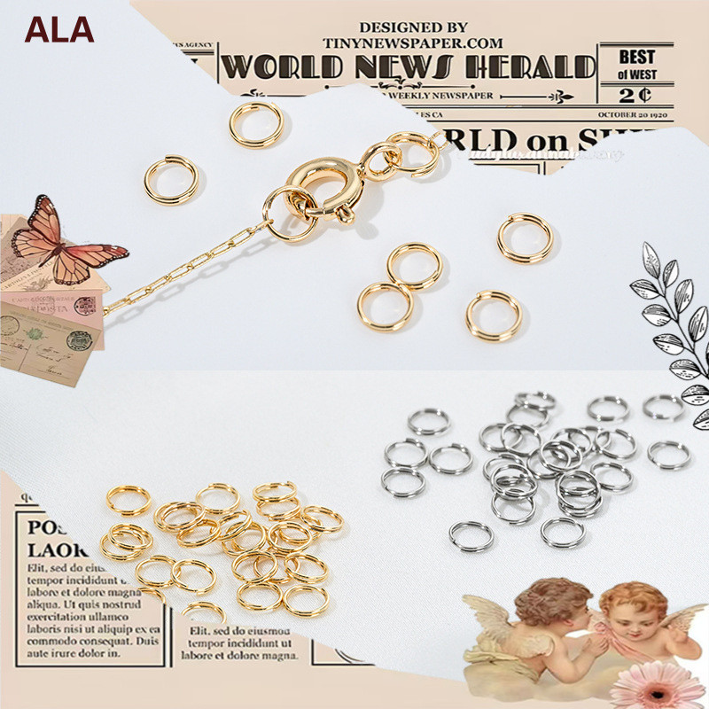 💖ALA เครื่องประดับ DIY💖แหวนเปิดสองชั้นเหล็กไทเทเนียมไม่ซีดจาง แหวนสแตนเลสป้องกันการหล่น DIY อุปกรณ์เชื่อมต่อโซ่ทำมือ[สร้อยข้อมือ สร้อยคอ สร้อย jewelry สร้อยสีทอง สร้อย 18k สร้อยคอ18k]