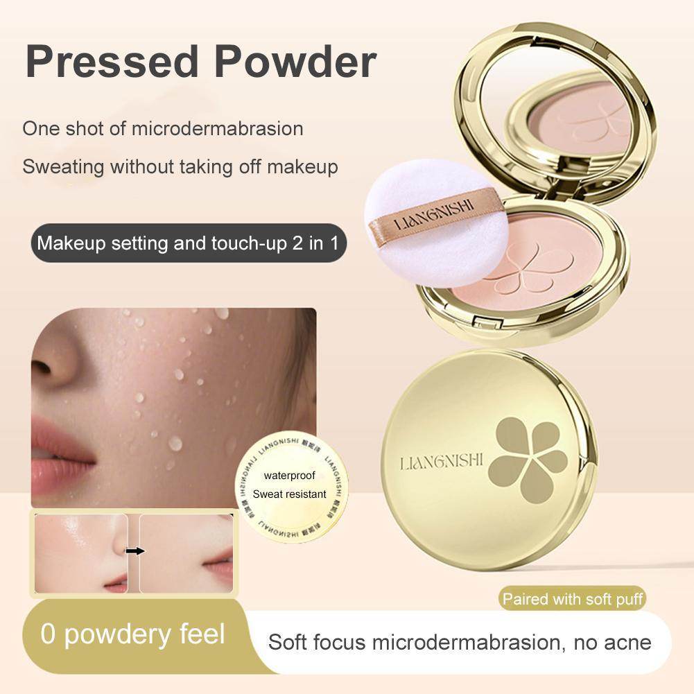 Puff Foundation Powder Oil Control Matte Texture Waterproof Pressed Powder Blurs Pores Smooth And Fi