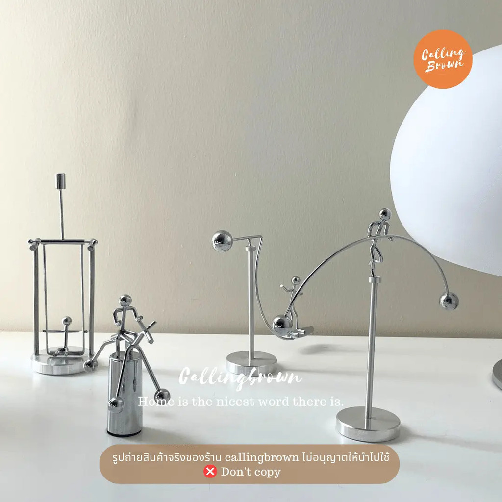 callingbrown [พร้อมส่ง] Newton's Cradle Metal Dynamic Balancing โมเดลโลหะ รูปปั้น