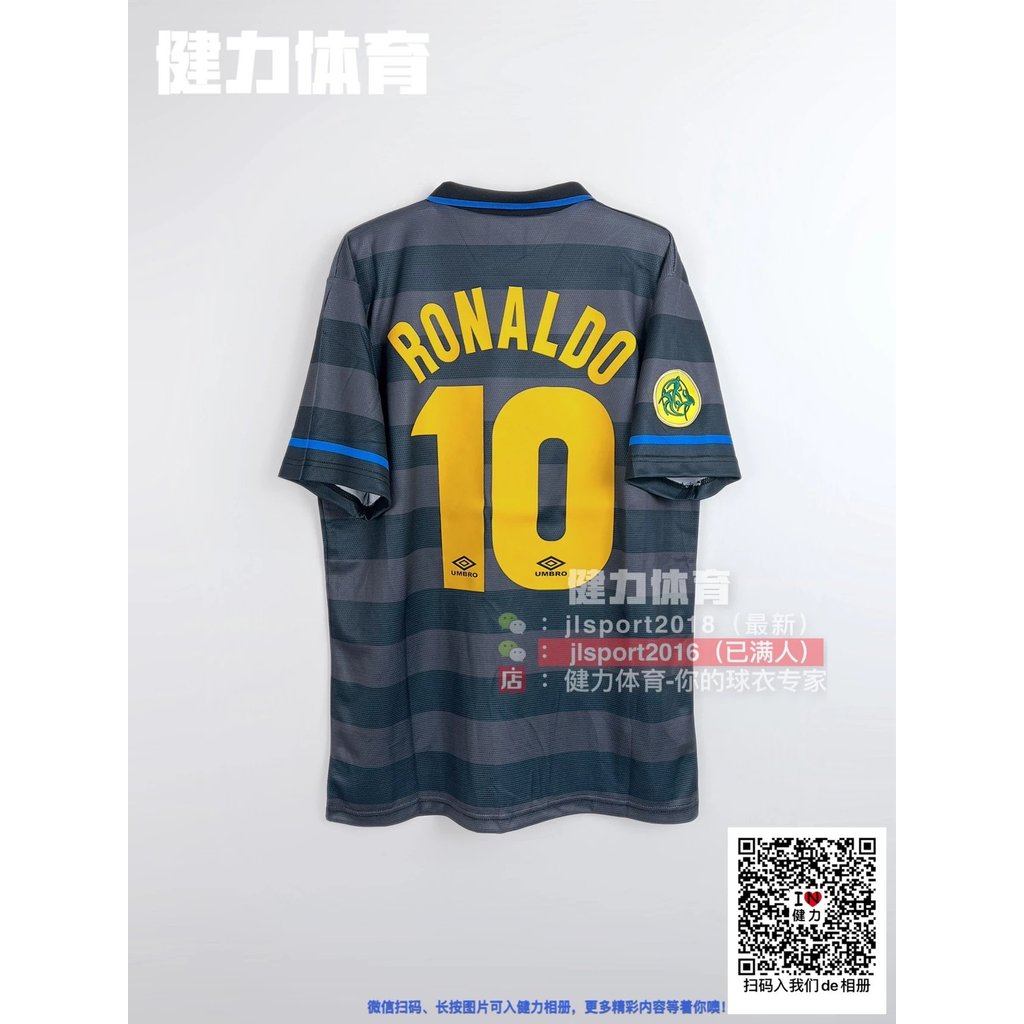 Classic Retro Jersey 97-98 National Rice Jersey 9798 National Rice Away Jersey Big Ronaldo Jersey Te