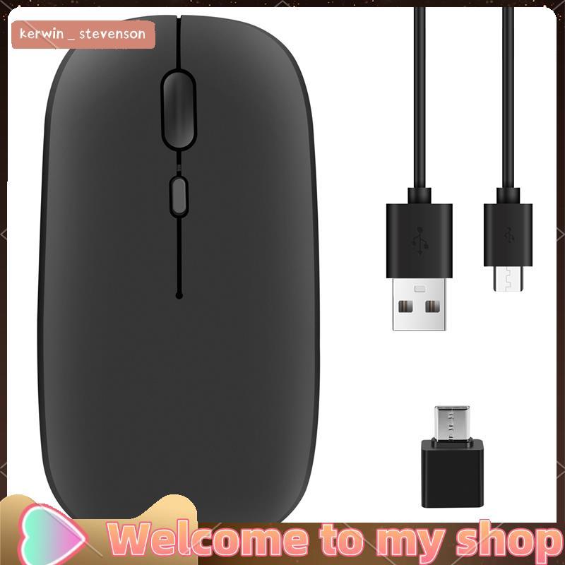 เมาส์ไร้สาย เมาส์ออปติคอลที่เงียบเป็นพิเศษ 2.4G พร้อมตัวรับสัญญาณ USB และ Type-C สําหรับแล็ปท็อป (สี