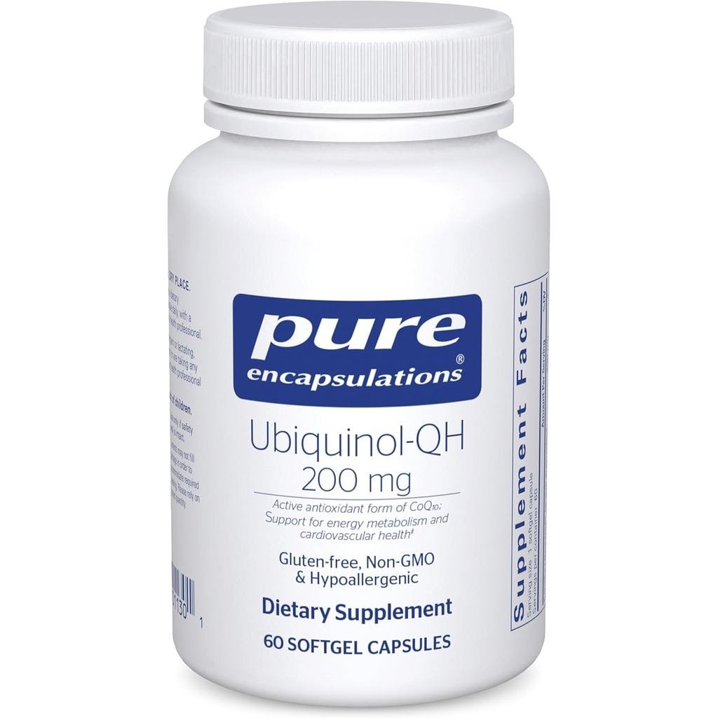 Pure Enccapsulations Ubiquinol-QH - 200 มก. Ubiquinol - Active Form Coenzyme Q10 - อาหารเสริมต้านอนุ