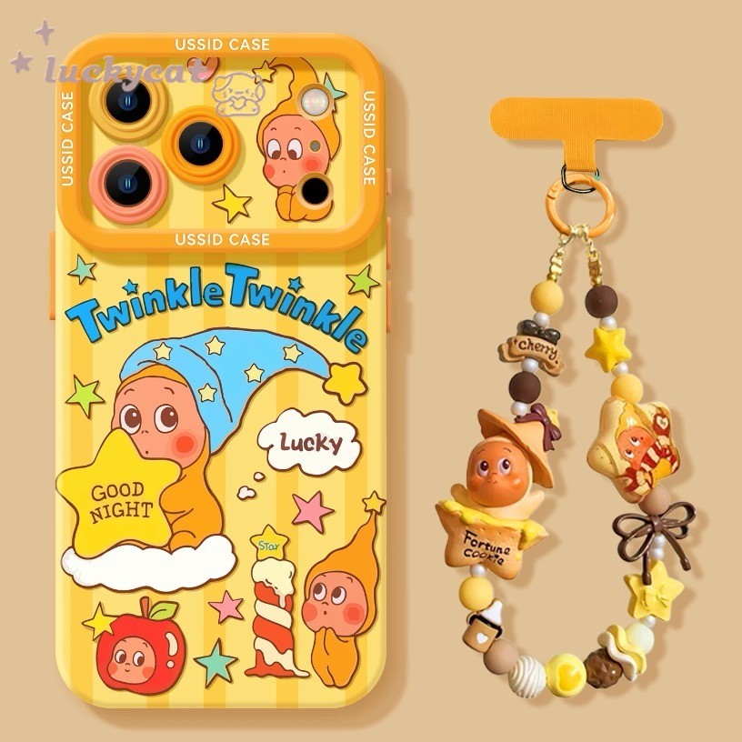 น่ารัก Good Night สีเหลือง Star เคสโทรศัพท์สําหรับ iPhone 17 16 15 14 13 12 11 Pro Max X Xr Xs Max 7 8 Plus SE2020