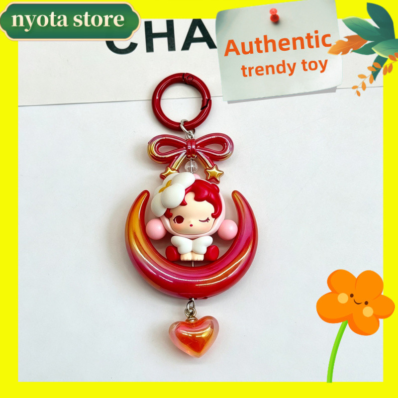 POP BEAN SKULLPANDA Petals พวงกุญแจ ของเล่นสะสมฟิกเกอร์